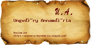 Ungváry Annamária névjegykártya